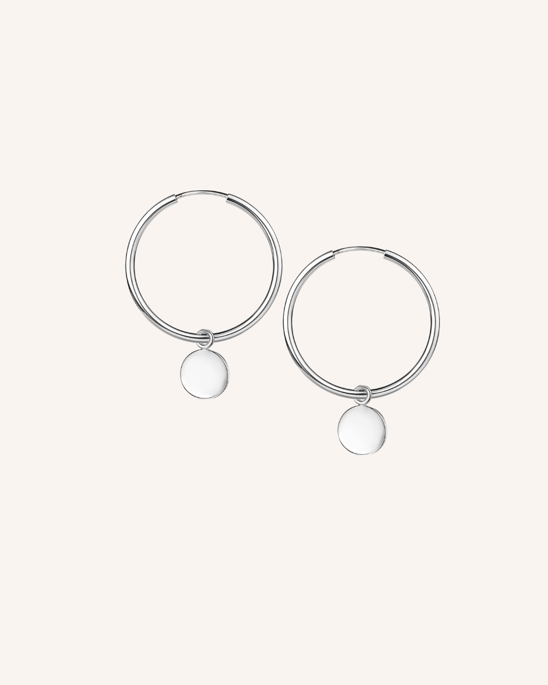 3cm Creole "Plättchen" - Silber