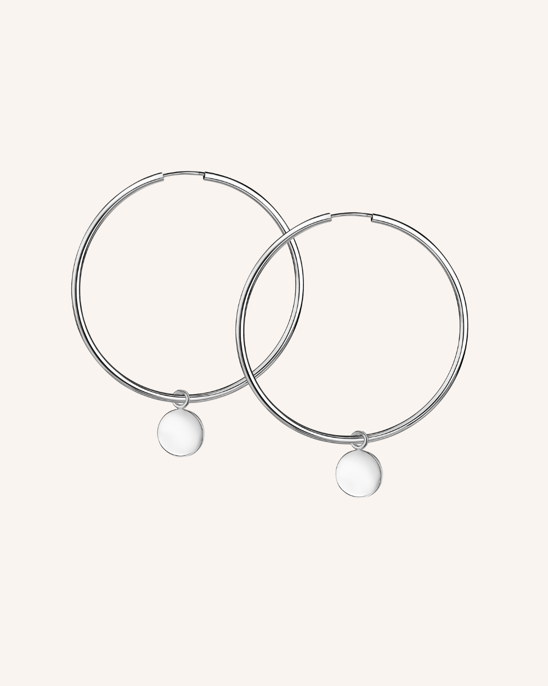 5cm Creole "Plättchen" - Silber