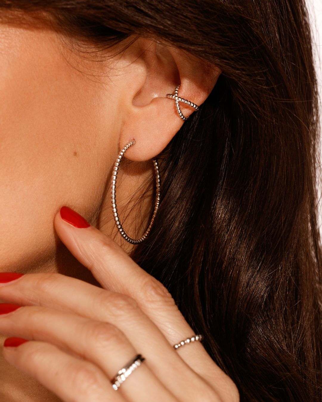 Earcuff "Balls" - Silber