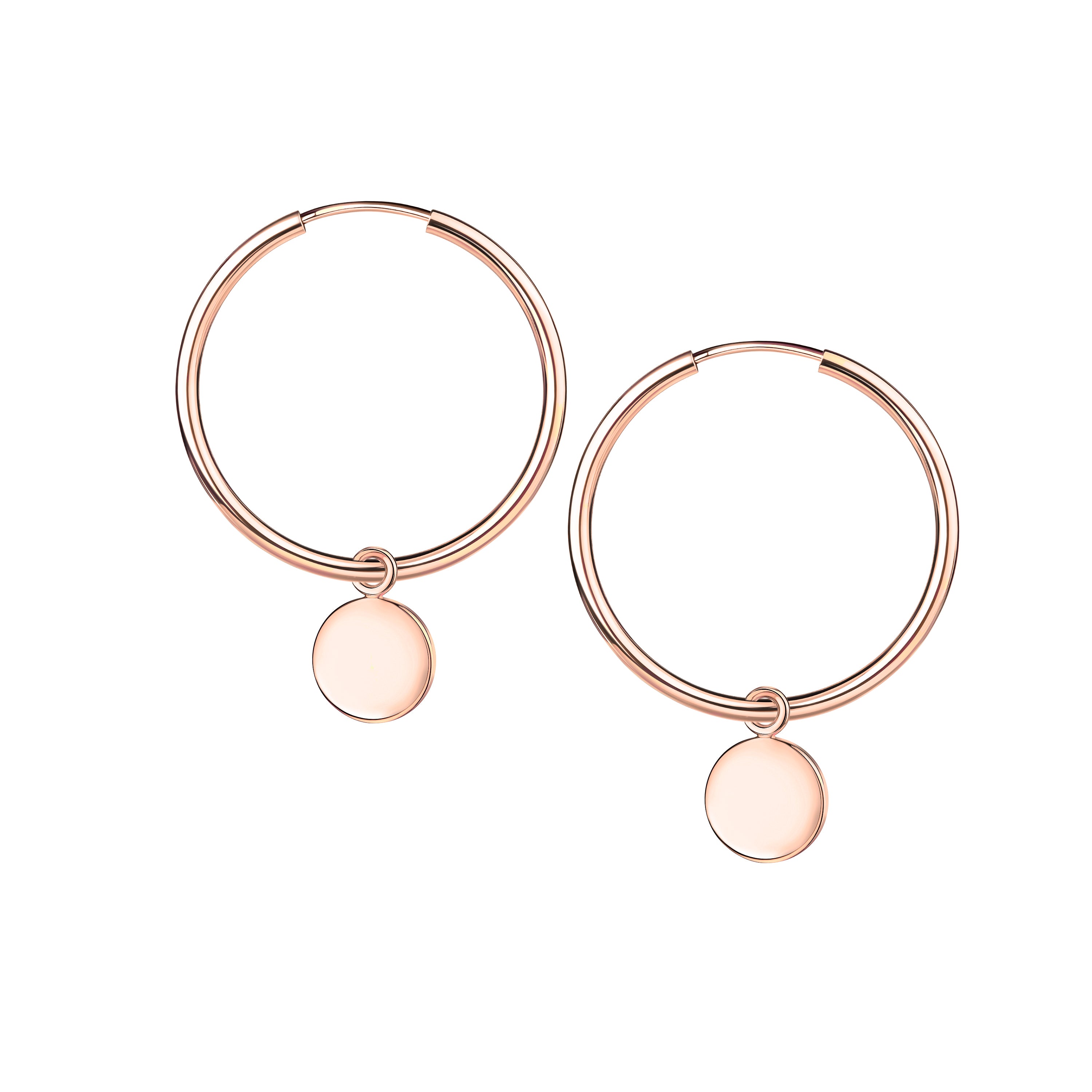 3cm Creole "Plättchen" - Rose