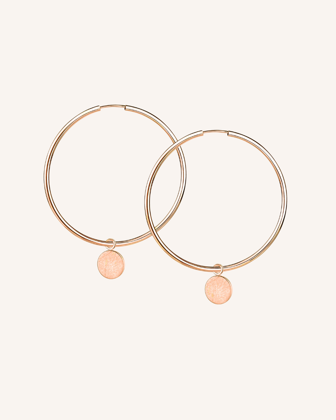 5cm Creole "Plättchen" - Rose