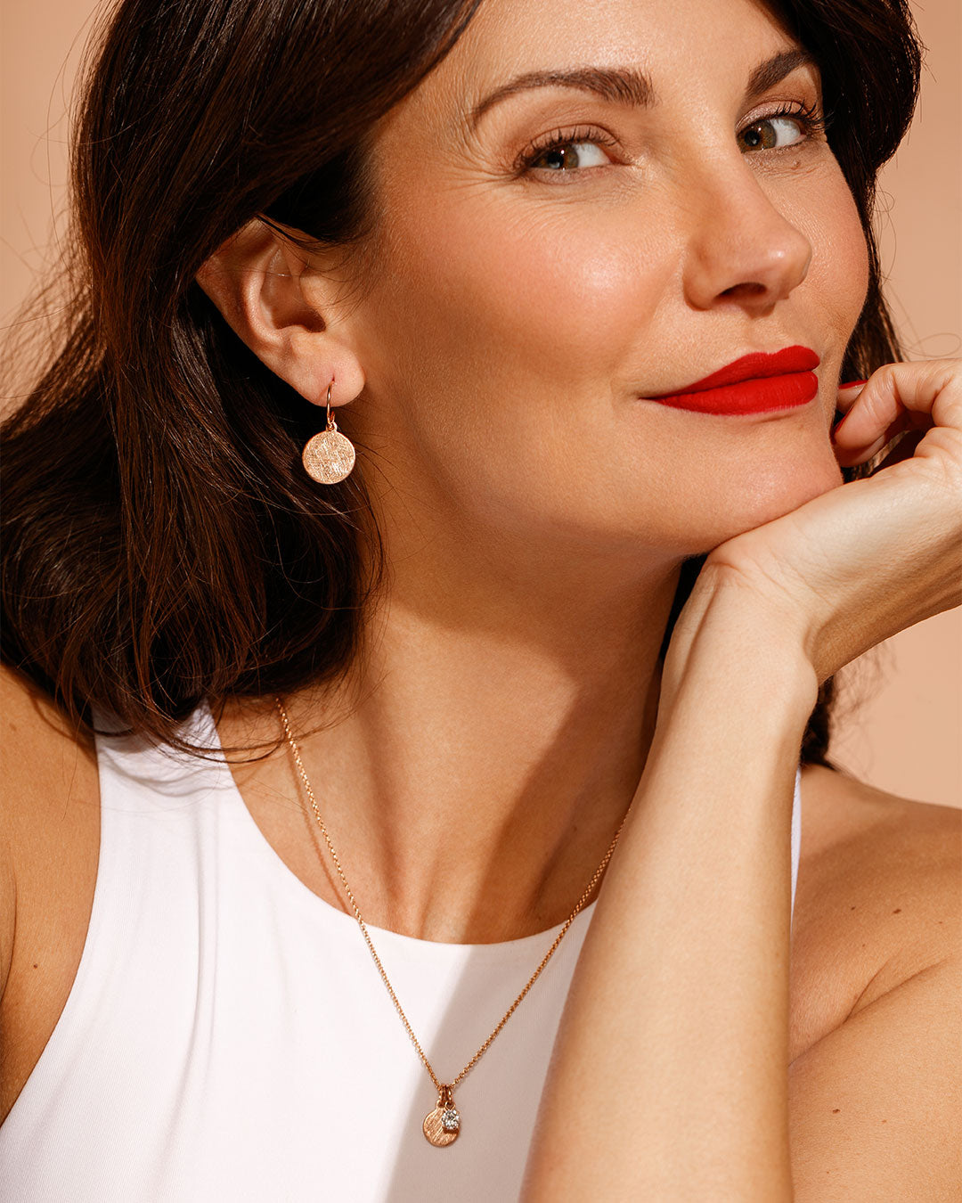 Ohrhänger "Plättchen" - Rose