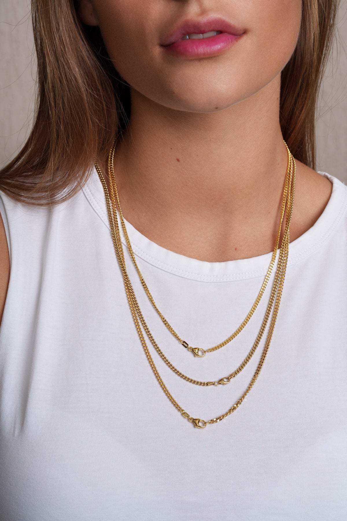 Halskette "Perle" - Panzerkette Gold