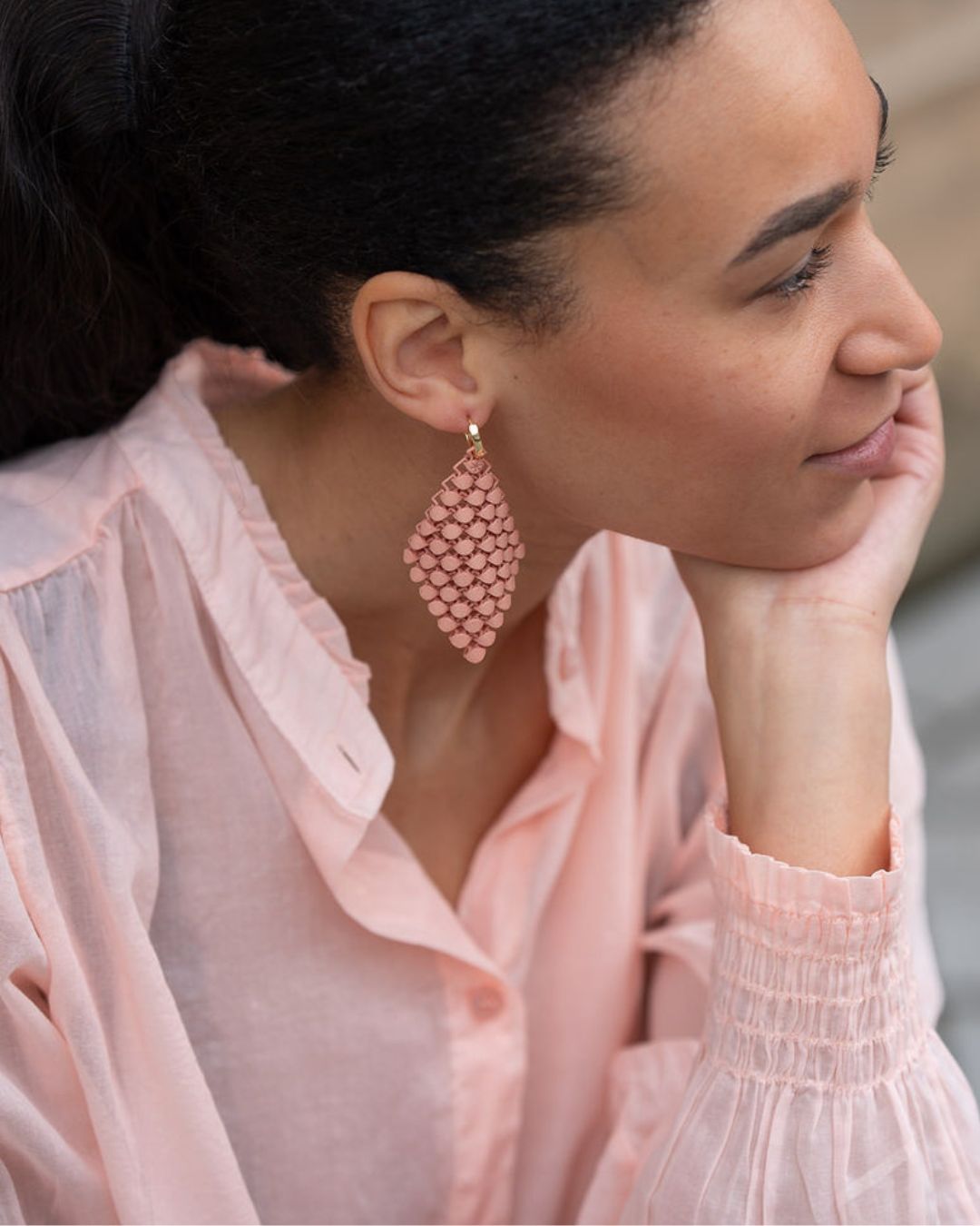 Fabnora Ohrringe "Essence" - Koralle/Gold